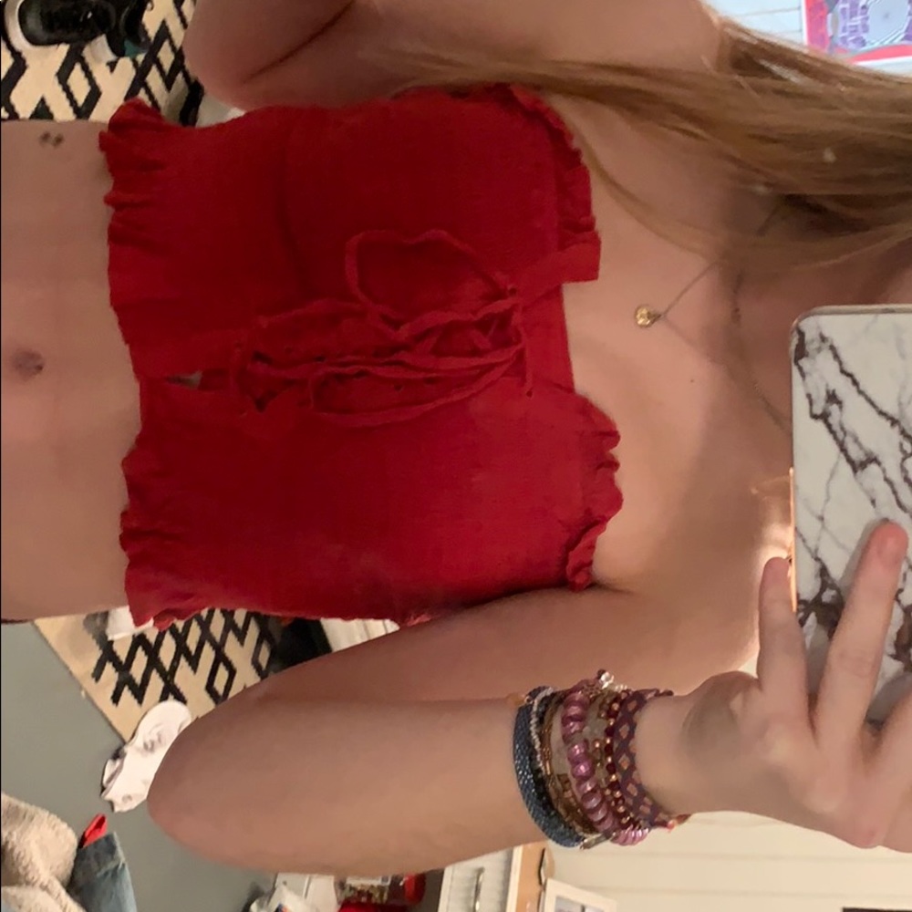 Red tube top